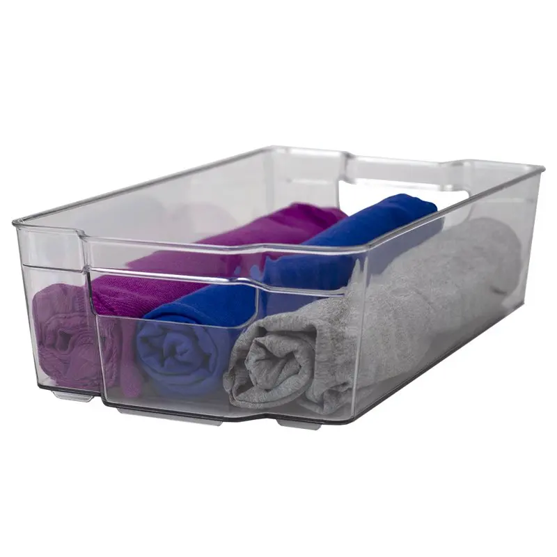 

Stylish Clear Plastic Fridge Bin, Durable & Easy to Use, Perfect for Storing Multiple Items.