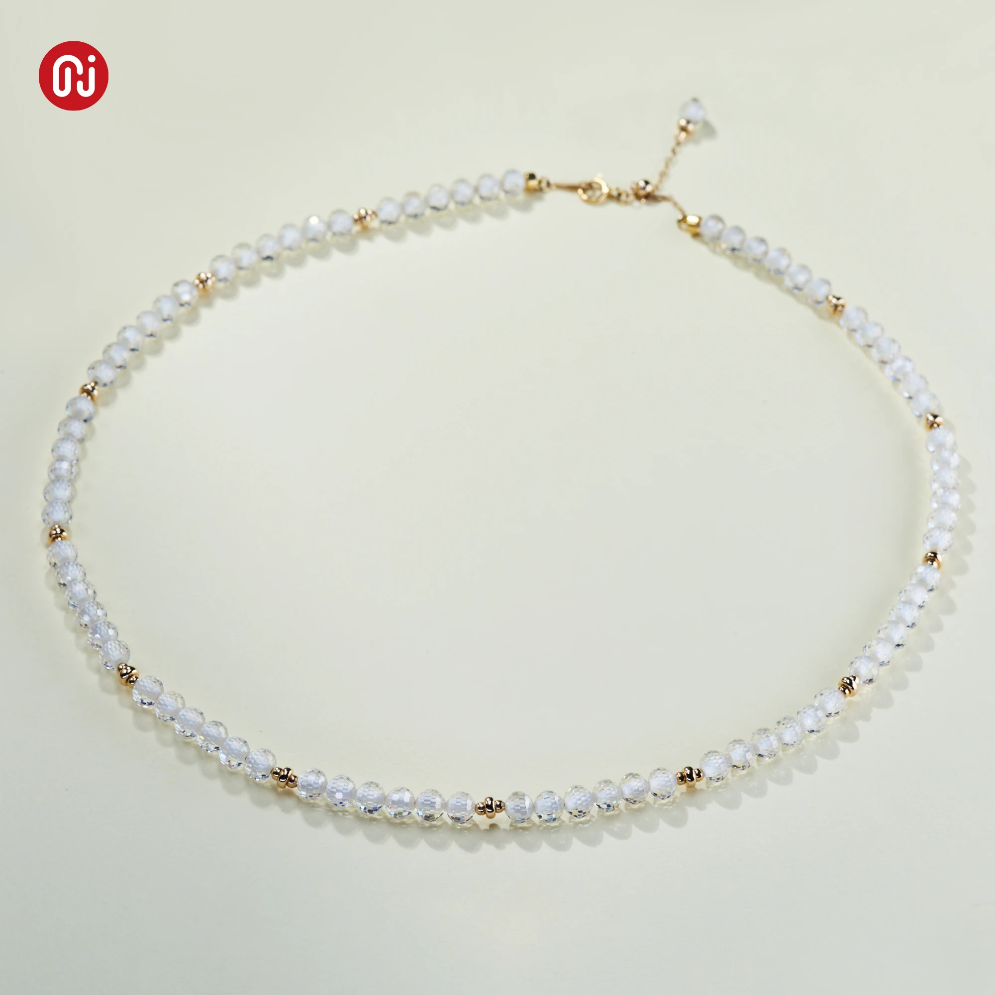 GIGAJEWE 18K желтое позолоченное круглое ожерелье с бусинами для помолвки 5 мм серебро