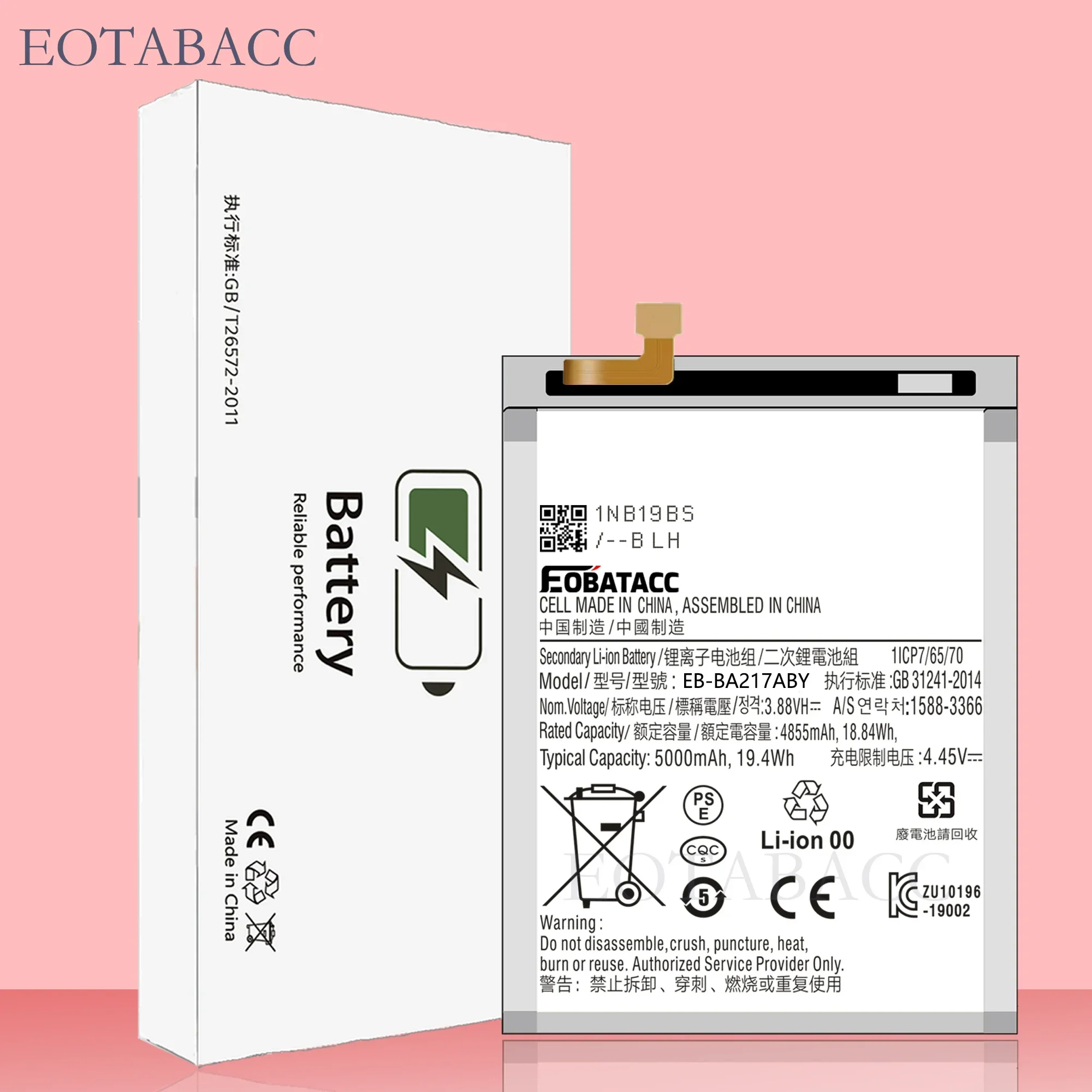 EOTABACC 100% New Original Battery EB-BA217ABY For Samsung A21S/A207/A217/A12(A125H)/A127/A022F/M02//A02/M12/A13 +Tools