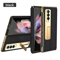 luxury magnetic hinge slide pen slot case for samsung galaxy z fold3 w22 5g front with glass film armor bracket cover for fold2