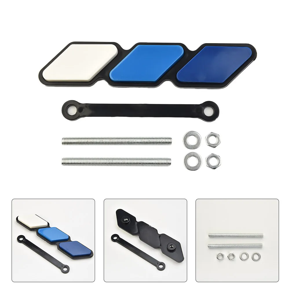 

1*Tri-Color 3 Grille Badge Emblem Car Sticker 1/8th Clear Presition Acrylic Cut For Super Smooth Edges Easy To Install