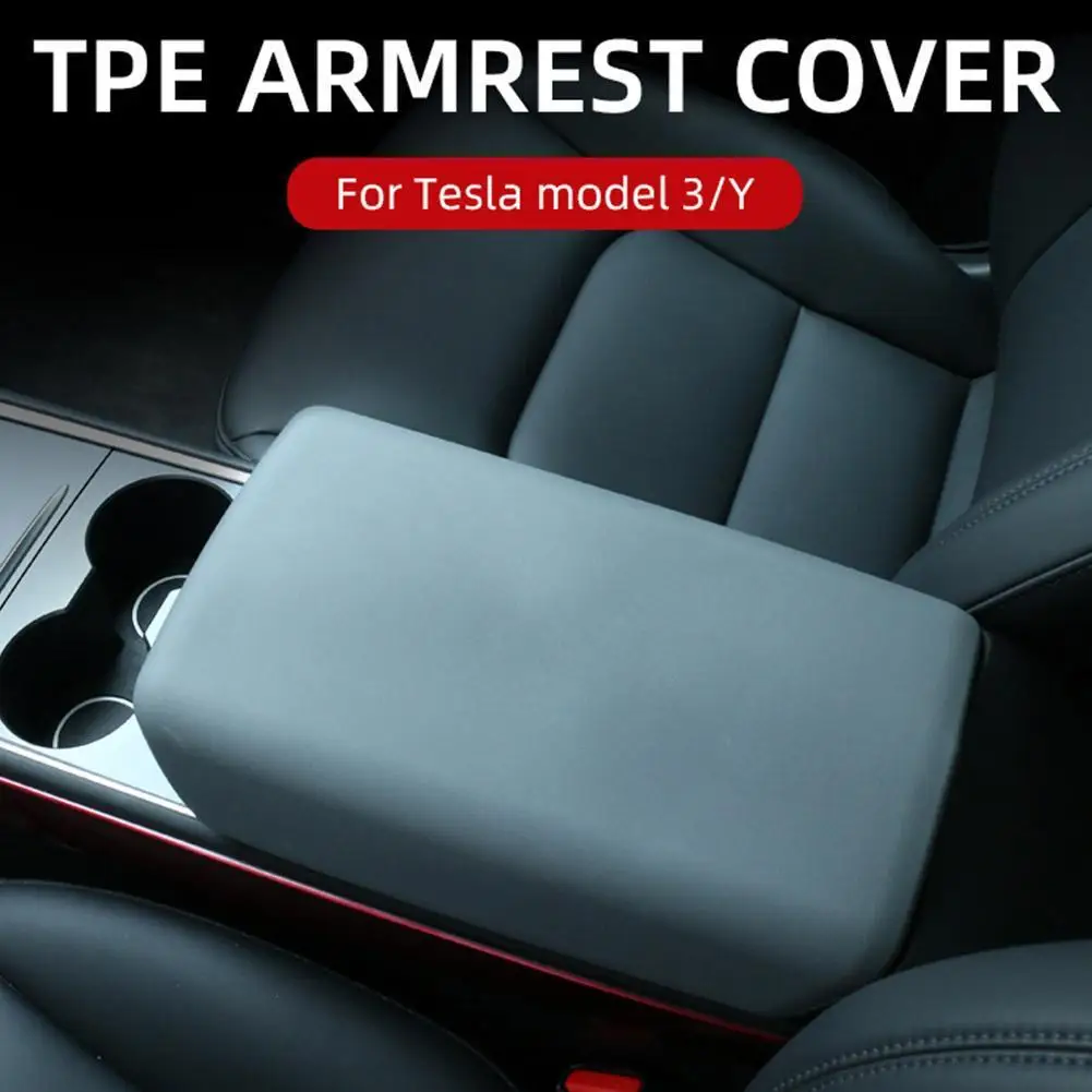  Аксессуары для Tesla Y 2023 защитная крышка подлокотника белая мягкая накладка на