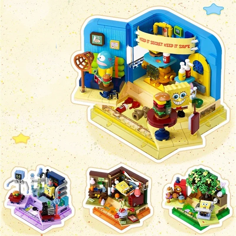 Губка Боб строительные блоки песчаный Патрик звезда кальмар щупальца собранные