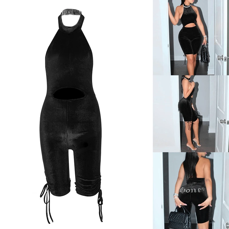 

ASDS-Sexy Cut Out Rompers Womens Jumpsuit Streetwear Solid Backless Active Wear Skinny Slim Jumpsuits Summer