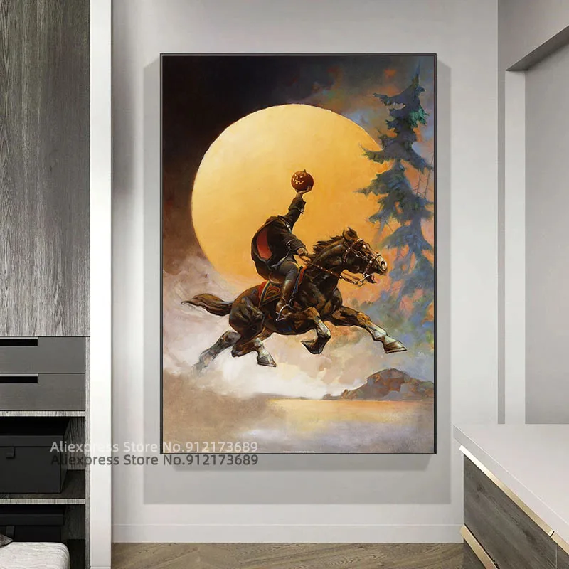 Безголовый фантазийный абстрактный постер Horseman декоративные картины настенное