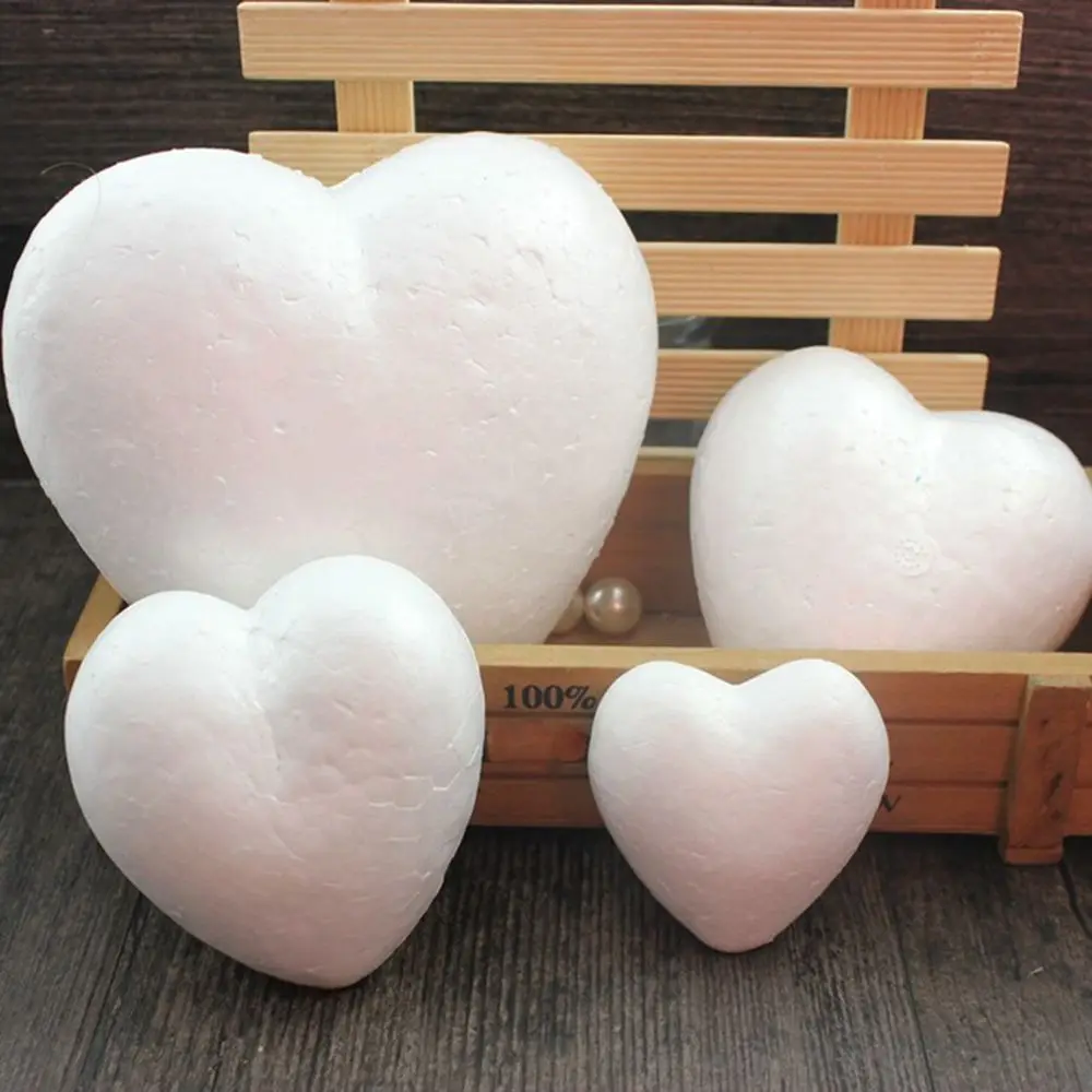 

6/8.5/10/15cm New Heart Foam Mould White Craft Balls Styrofoam Modelling Polystyrene Wedding DIY Ball Toys Party Decoration
