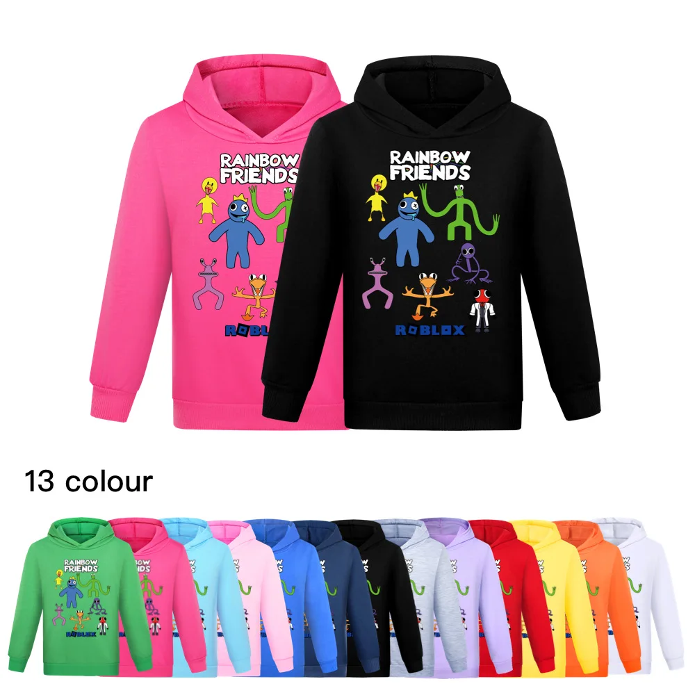 

Rainbow friendsHoodies Kids Spring Autumn Sweatshirts Children Long Sleeve Tops Clothing Boys Girls Hooded Clothes 1-16 Y