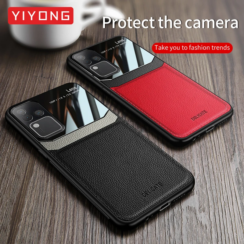 Для VivoV30 Pro Чехол YIYONG мягкая рамка кожаная текстура ПК чехол для Vivo V30 V29 Lite V29E V29Lite 5G