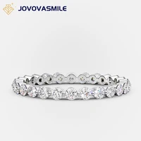 JOVOVASMILE Moissanite Wedding Band Round Brilliant 925 Silver Ring Dainty Sweet Lab Grown Diamond Engagement Rings Jewelry