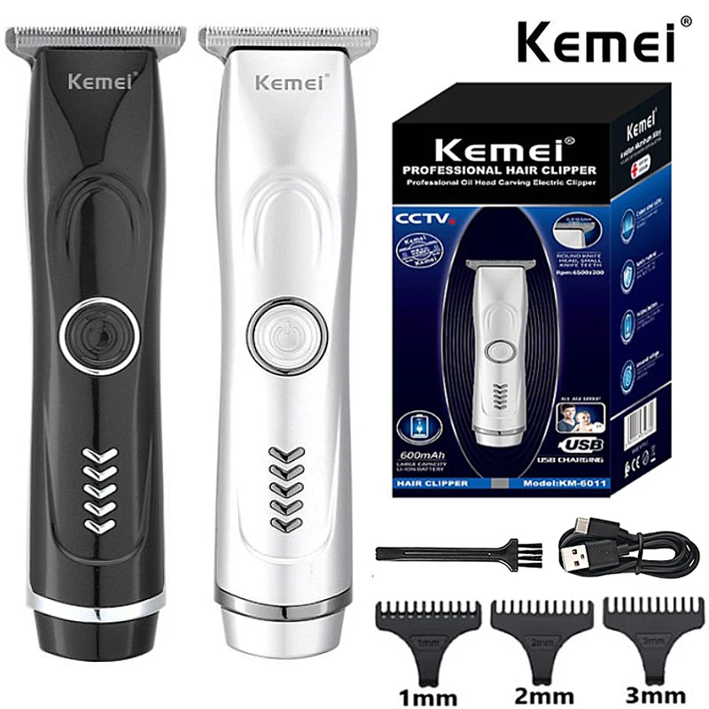 

Триммер Kemei Pro для бороды и волос для мужчин, электрический триммер для ухода за лицом и телом, аккумуляторная машинка для стрижки волос, литиевая