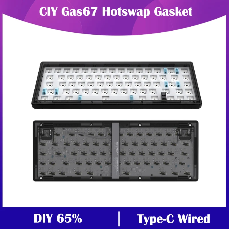 CIY Gas67 Hotswap Gasket Structure Hot Swap Keyboard Kit DIY 65% RGB Customized TypeC Mechanical Replaceable MX Switch 5Pin/3Pin
