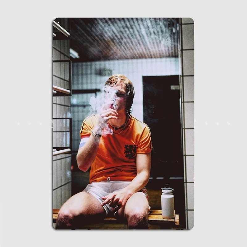 

Johan Cruyff Dressing Room Cigarette Poster Metal Tin Sign Truck Indoor and Outdoor Home Bar Coffee Kitchen Wall Decoration