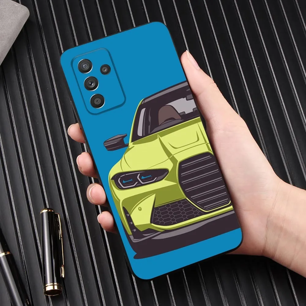 B-Blue Red Car для B-Bmwes-S чехол телефона Samsung Galaxy A13 A21s A22 A31 A32 A52 A53 A71 A80 A91 Мягкий черный