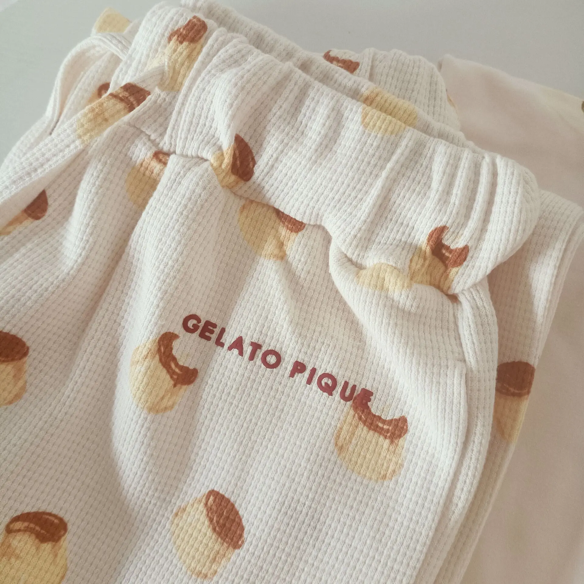 Room Wear Gelato Pique 2023 Spring/Summer Women's Pajamas Set Pudding Printed Trousers Sleep