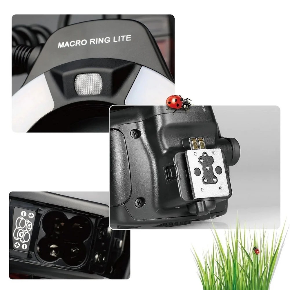 Фото Кольцевая вспышка Meike MK-14EXTN i-TTL со светодиодной подсветкой AF для Nikon D7100 D7000 D850 D800 D600 D5000 D5100 D3200 D3100 D70 №2