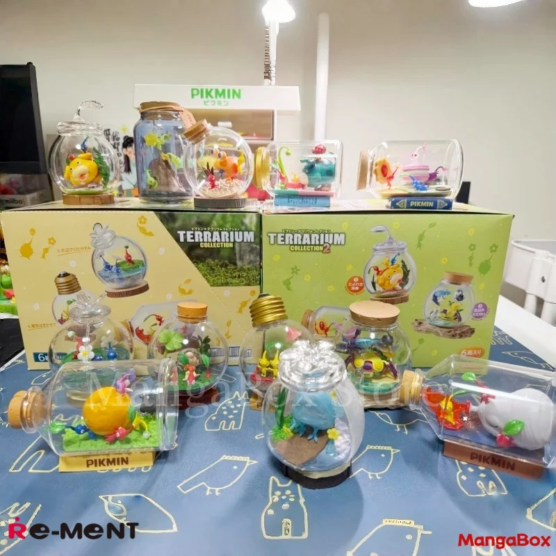 Фото Re-Ment Pikmin Миниатюрная сцена Коллекционный дисплей Vol.1 & Vol.2 Слепая коробка Модная прозрачная стеклянная бутылка Игрушка и хобби №1