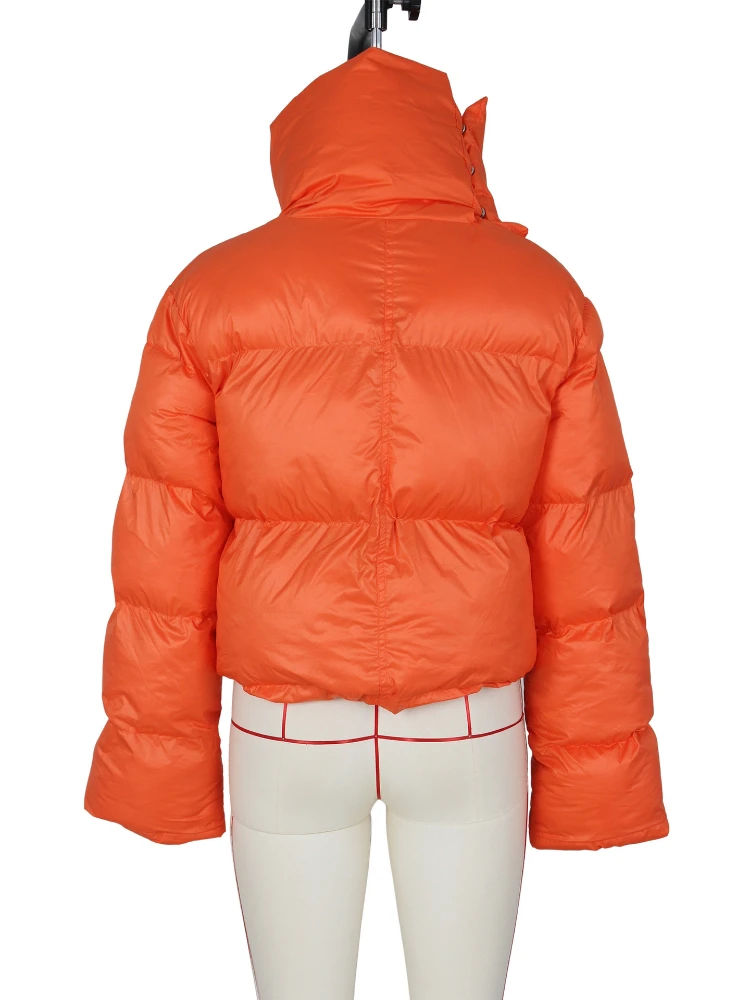 Sunny Turtleneck Thick Parkas Quilted Warmth Long Sleeve Winter Cotton-Padded Puffer Bubble Coat Casual Wild Skinny Outwear