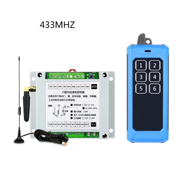 

433 МГц AC85V шестиканальный модуль приемника беспроводной пульт дистанционного управления для двигателя постоянного тока DIY