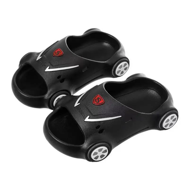 

LED Sports Car Shape Slippers Boys' Hole Shoes Children's Luminous Summer Footwear Girls Baby Soft Sole Non-slip Beach Sandals