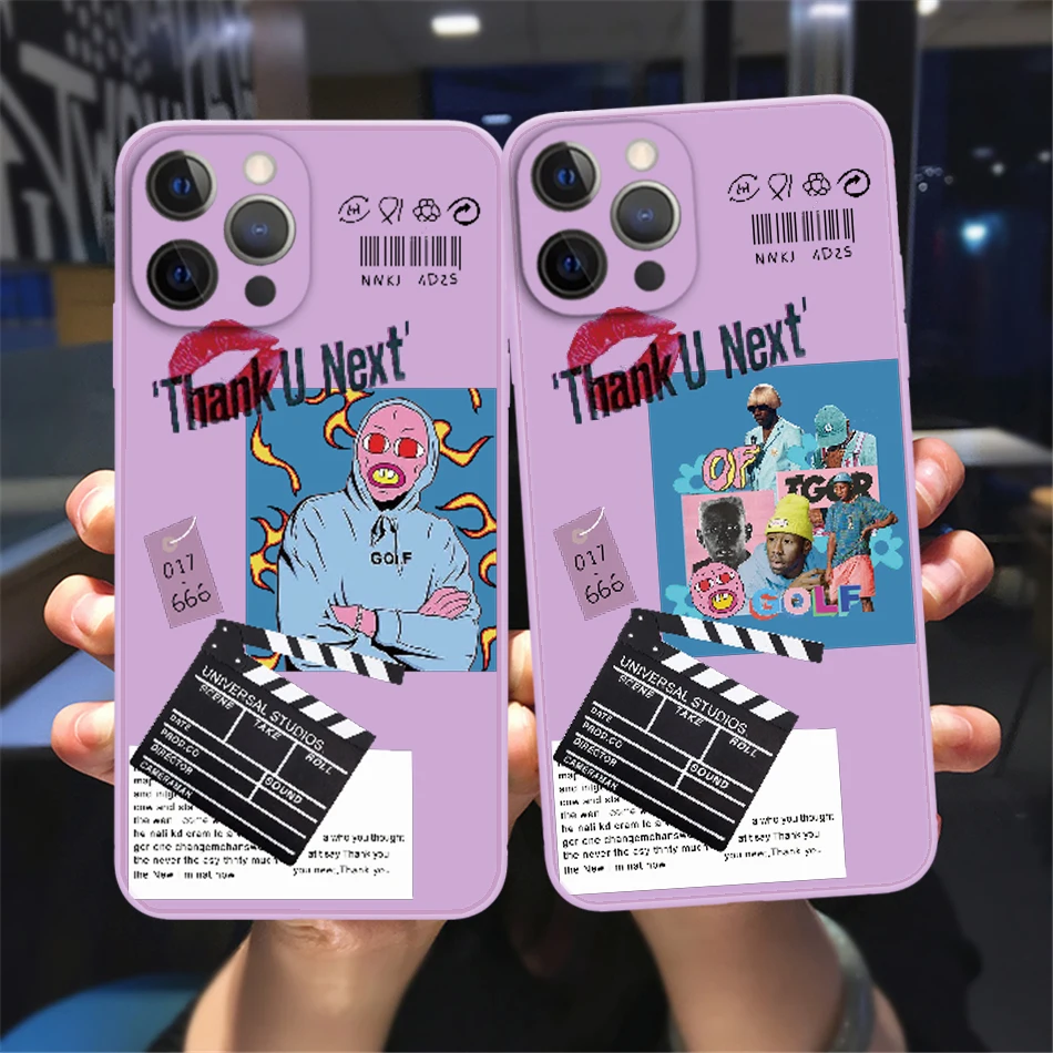 

Golf Wang TYLER THE CREATOR Phone Case for iPhone14 11 Pro Max X Xs Xr 6 6s 8 7 Plus Soft Liquid Silicone purple Anti Fall Cover