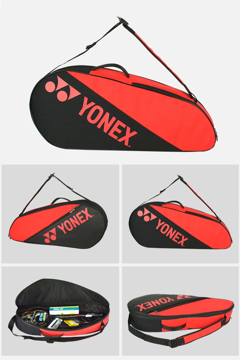 Original YONEX Portable Design PU Badminton Bag Simple Carrier Tennis Racquet Bag Holds Max 6 Rackets With Shoes Compartment