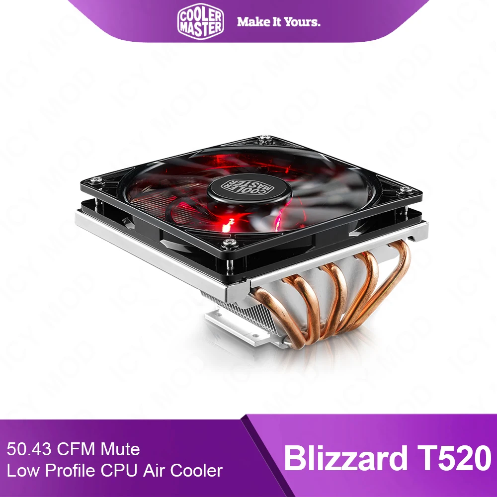 Cooler Master низкопрофильный процессор с воздушным охлаждением Gemin2 M5 светодиодный 120 мм вентилятор 5 тепловых труб Прямой контакт через плавник технологический дизайн T520