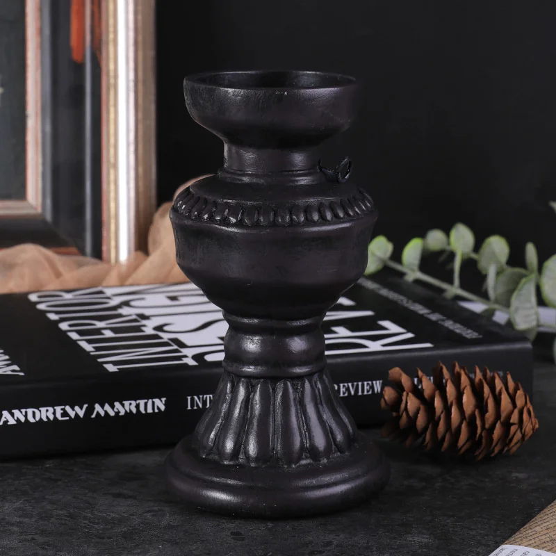

Retro Resin Kerosene Lamp Candlestick Creative Wedding Decoration Accessories Candle Holder Candlelight Dinner Gift