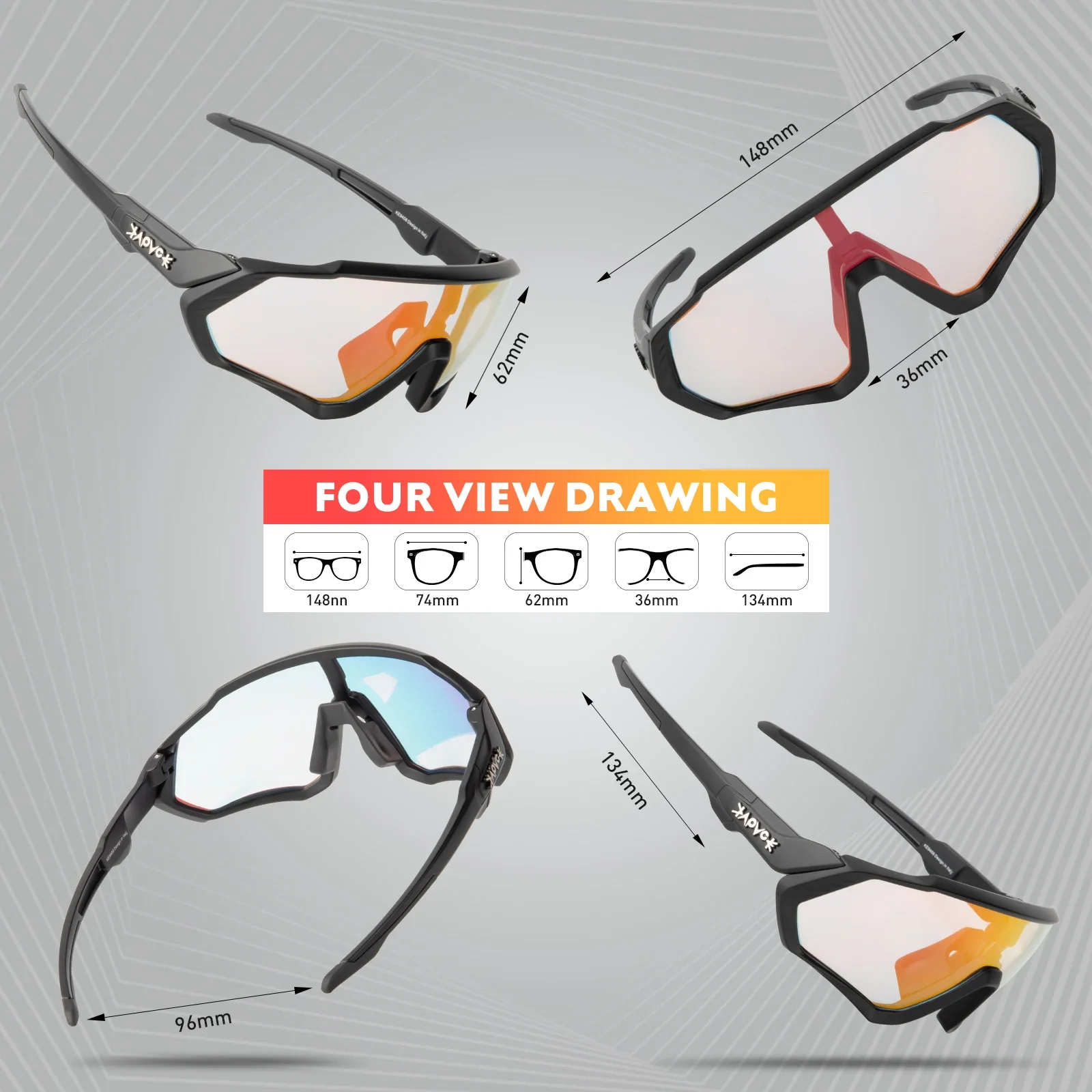 Kapvoe RED фотохромные велосипедные солнцезащитные очки спортивные MTB мужские синие