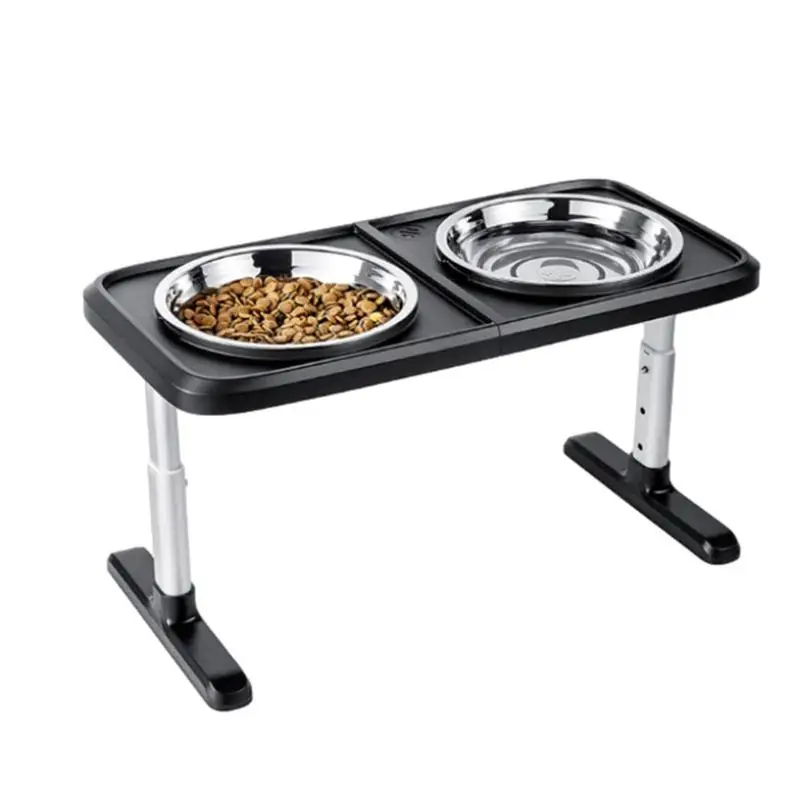 

Elevated Dog Bowls Height Adjustable Dog Bowl Holder Dog Feeding Station With 2 Stainless Steel Water Bowls Raised Food Bowls