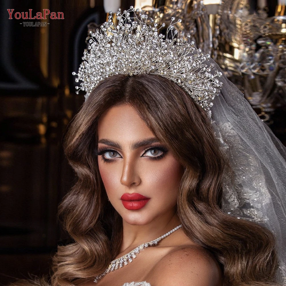 

YouLaPan HP193P Rhinestone Bridal Crown Wedding Tiara Pageant Headband Brides Hair Accessories Jewelry Women Hairband Headdress