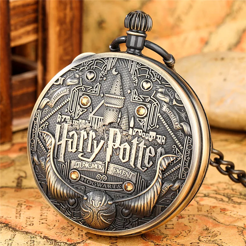 Vintage Playing Song Watch Magic Academy Music Men Women Manual Quartz Pocket Watch FOB Chain Collectable Gift Timepiece reloj