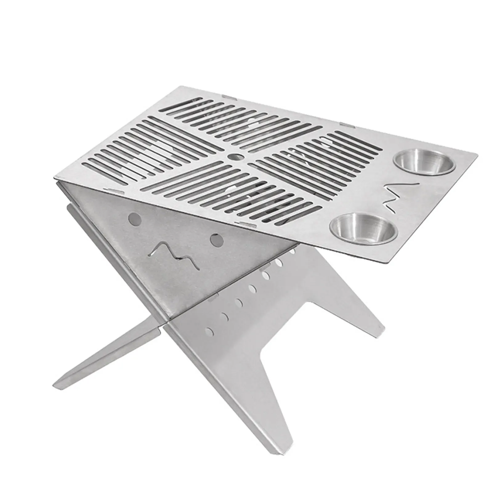 

BBQ Charcoal Grill Outdoor Folding Barbecue Charcoal Grill Stainless Steel Tabletop Hibachi Grills For Outside Camping Hiking