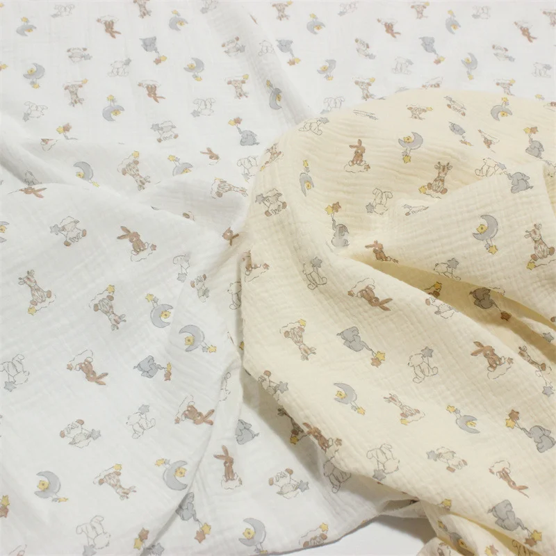 

High Quality Pure Cotton Crepe Seersucker Fabric By Meters DIY Sewing Quilting Baby Clothes Pillowcases Sleepwear Home Textile