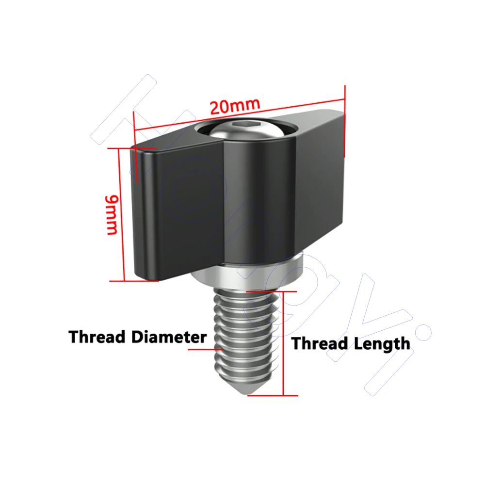 Винты с накатанной головкой M3 M4 M5 M6, винты Т-образной формы из алюминиевого сплава, регулируемая ручка, затягивающий винт для слайдера стержня рельса SLR DSLR