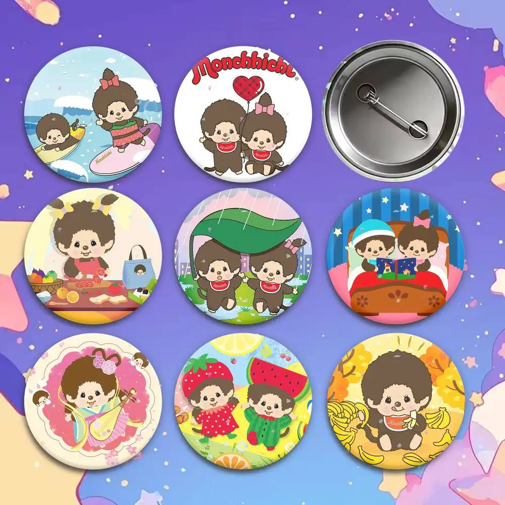Фото Новые значки M-Monchhichi 2026: креативные жестяные значки-пины и броши для одежды и рюкзаков №1