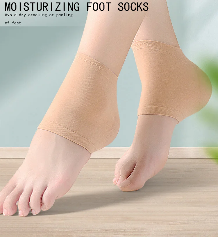 6Pcs=3Pairs Heel Socks Anti Cracking Liner Moisturizing Gel Heel Sock Elastic Feet Heel Softener for Dry Heels Rough Skin Thin