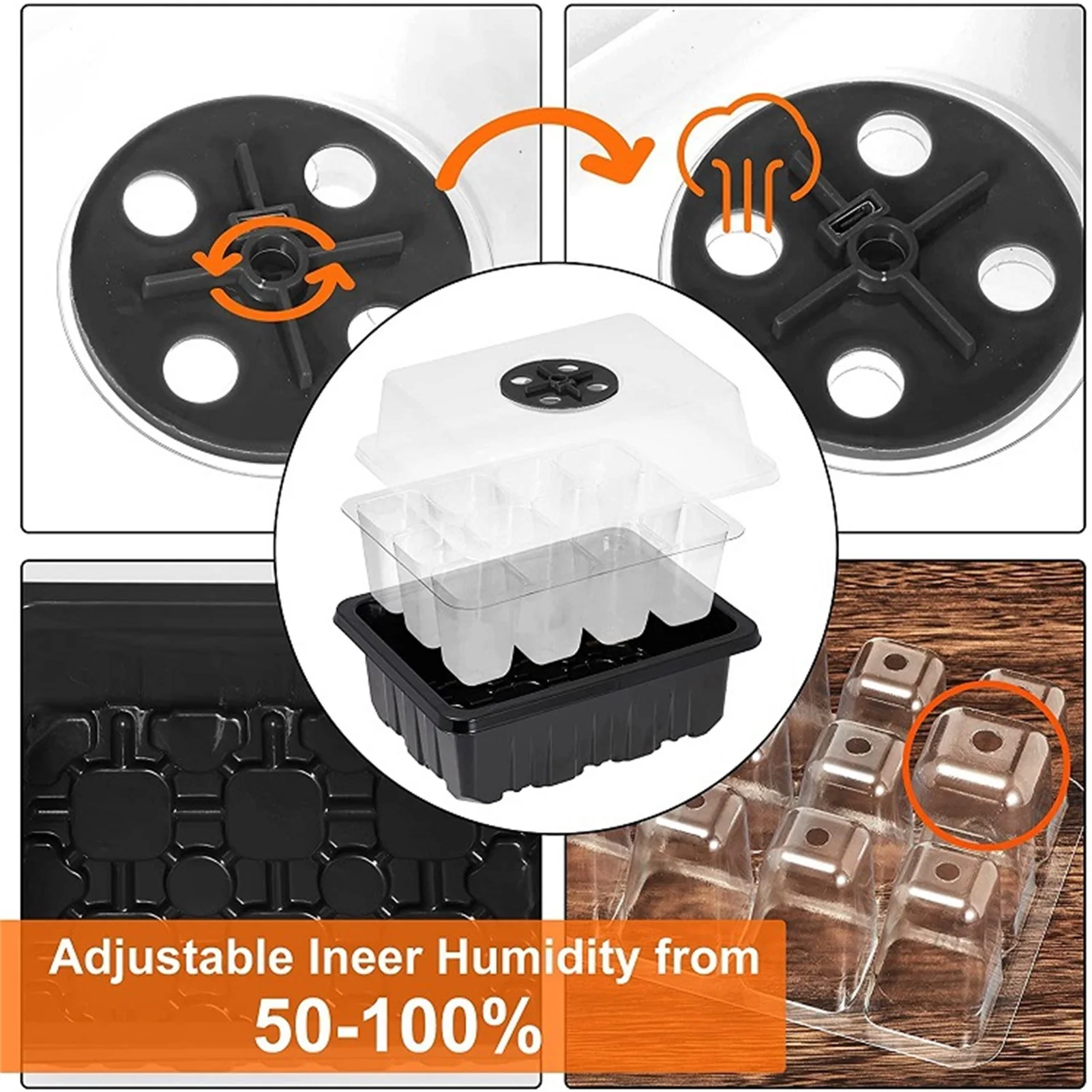 

Стартовый набор для семян с 5 искусственными лотками, стартовый набор для прорастания растений, включает светсветильник льник для проращив...