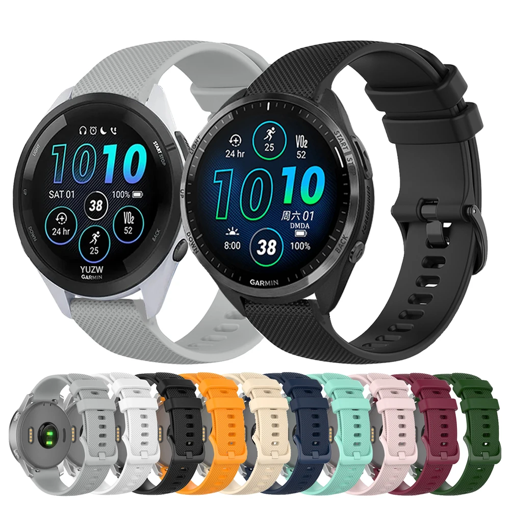 Sport Silicone Band For Garmin Forerunner 265 255 245 645 Misic Strap Venu 3 2 Plus Sq/Vivoactive 5 4 20mm 22mm Bracelet Correa