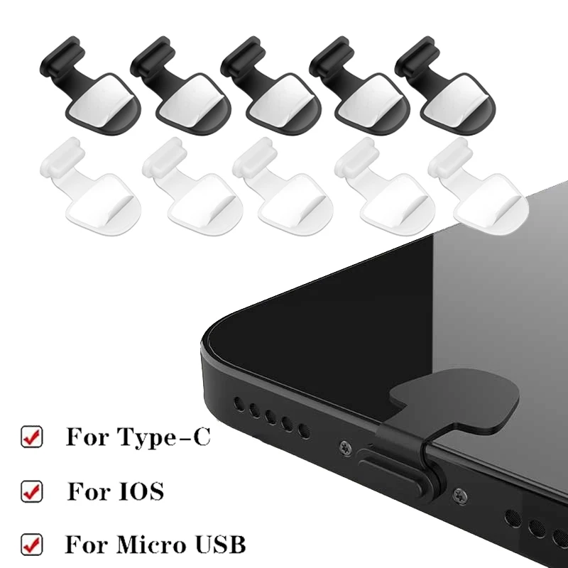 

Portable Anti-lost Dust Plug For Apple iPhone IOS Type-C Android Charging Port Protector USB TypeC Silicone Dustplugs Cover