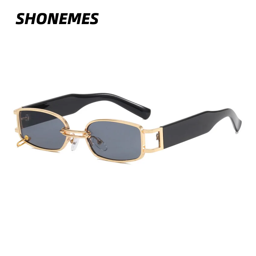 

SHONEMES Square Sunglasses with Ring Retro Design Small Metal Frame Shades Outdoor UV400 Protection Sun Glasses for Men Women