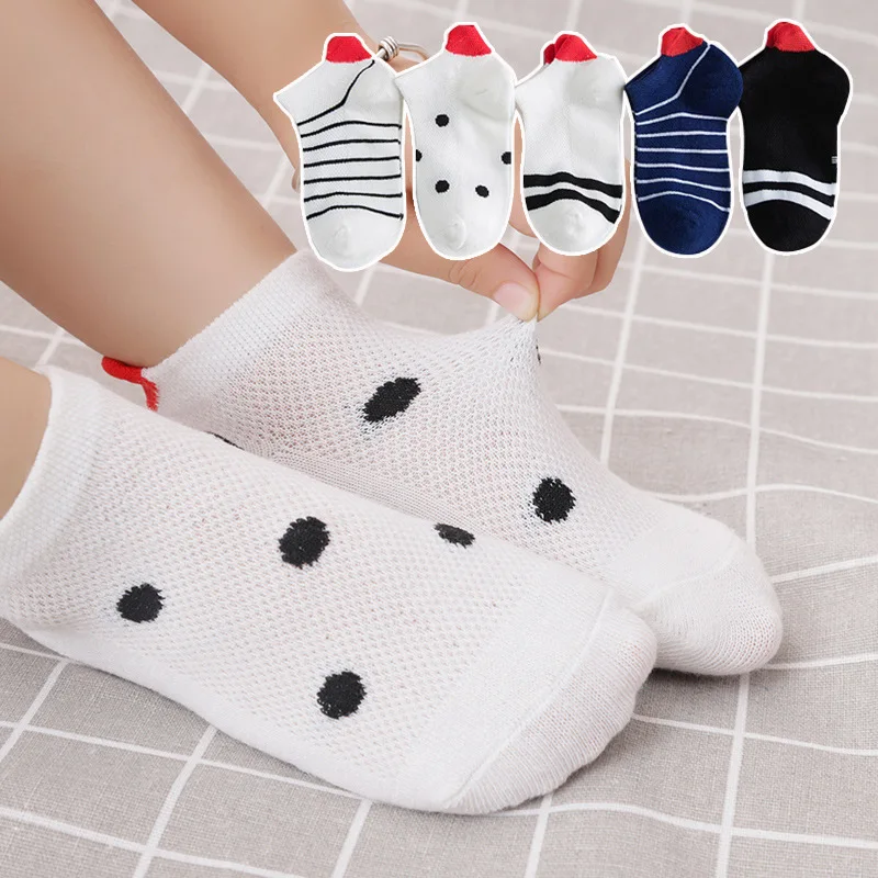 

5 пар/партия, Детские хлопковые носки в полоску, на возраст 1-12 лет
