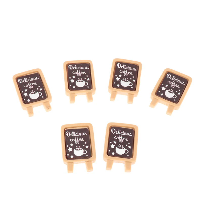 

10Pcs Simulation Mini Coffee Board Flatback Resin Embellishments Dollhouse Accessories