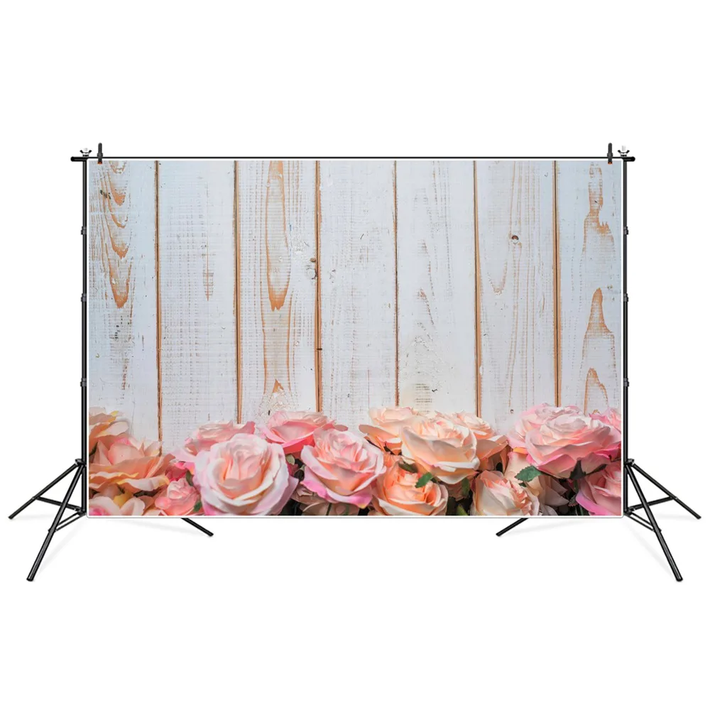 

Pink Floral Flower Rose Decoration White Plank Photography Backdrop Home Studio Board Wood Eye Grain Flat Lay Photo Background