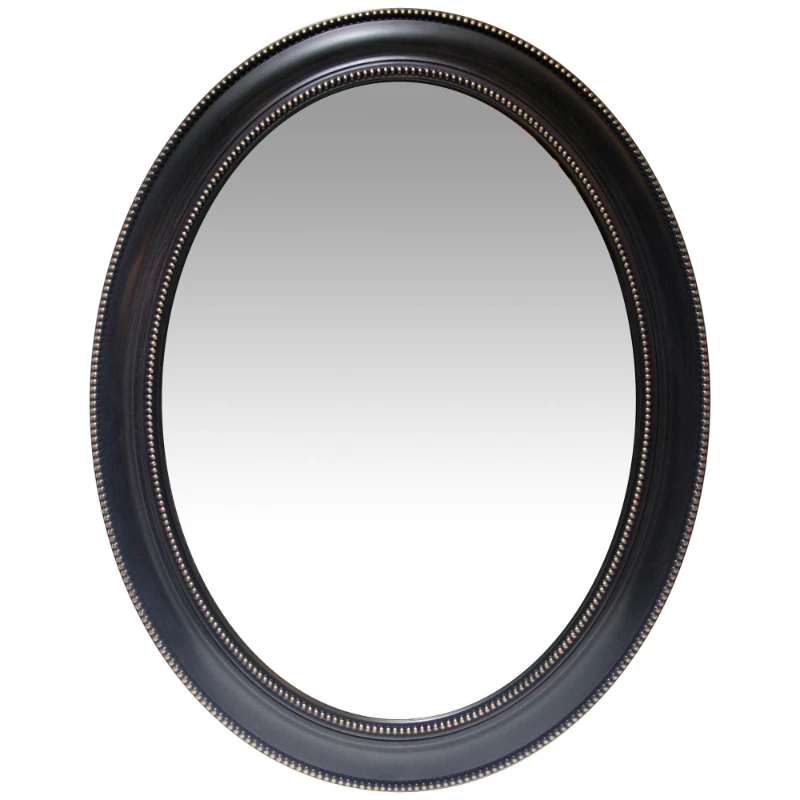 

Sonore Black and Gold Oval Transitional 30-inch Wall Mirror