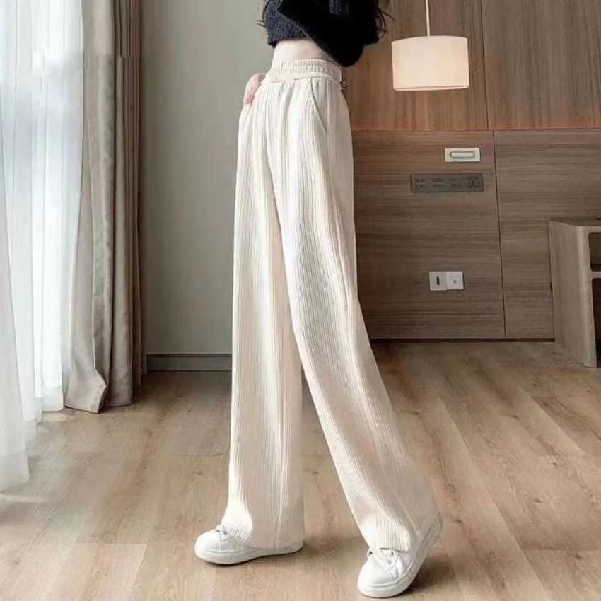 

New wide-leg pants women's high-waist drape trousers look thin loose casual straight-leg pants spring and summer mopping pants