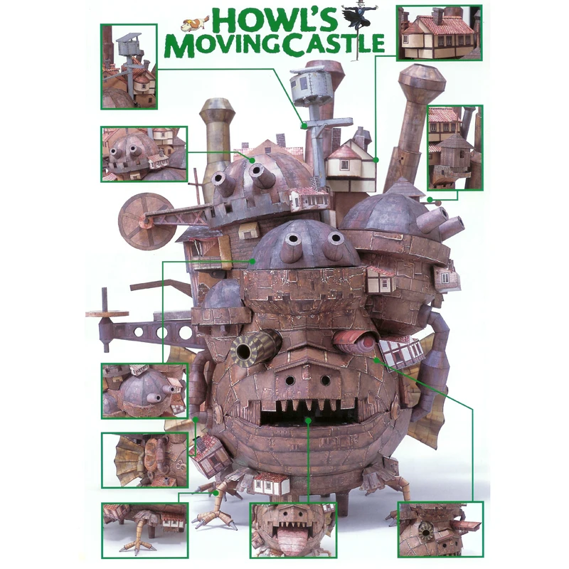 

Howl's Moving Castle 3D Paper Model 50cm Tall Land Version Model Educational 3D Puzzle Handmade Toys Present Gift for Children