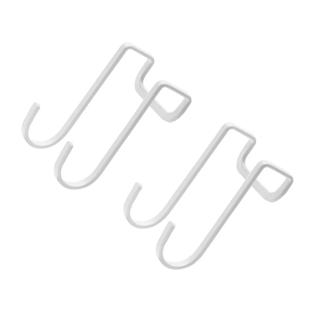 

2 Pcs 1 Set Stainless Steel Door Hooks Household Hooks Pan Hooks (White)