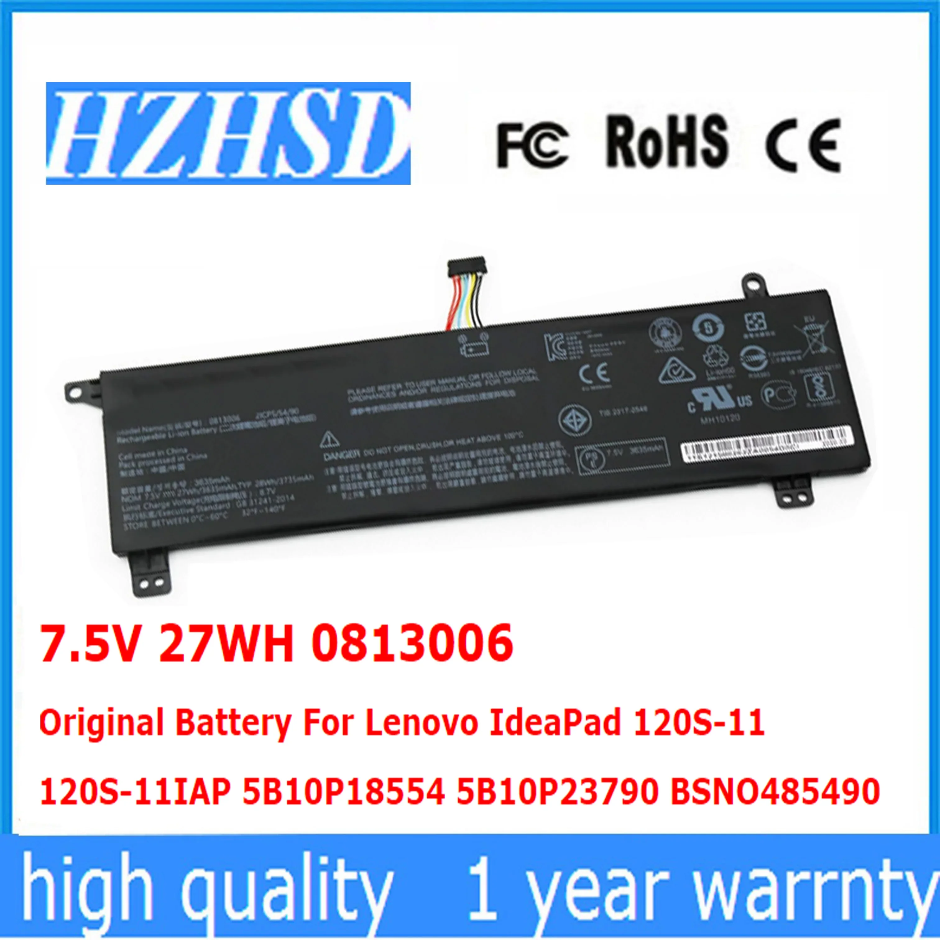 7 5 В 27 WH 0813006 Оригинальный аккумулятор для Lenovo IdeaPad 120S-11 120S-11IAP 5B10P18554 5B10P23790 BSNO 485490