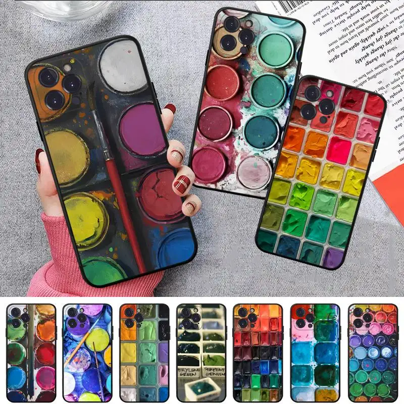 

Watercolors Palette Phone Case For iPhone 14 11 12 13 Mini Pro XS Max Cover 6 7 8 Plus X XR SE 2020 Funda Shell
