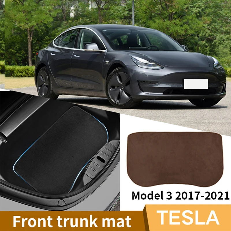 

Front Spare Compartment Mats For Tesla Model 3 2017-2021 Flannel Decorative Interior Upholstery Flannel Protective Mat